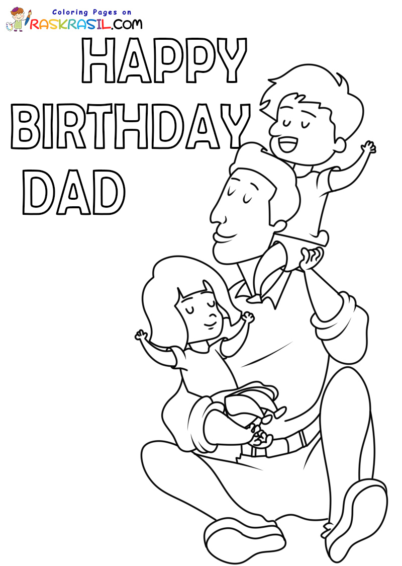 Happy Birthday Dad Coloring Pages 0056