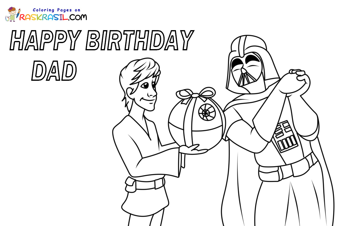 Happy Birthday Dad Coloring Pages