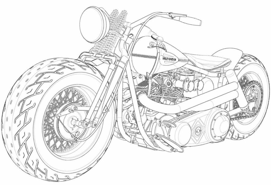 Ausmalbilder Harley Davidson | Malvorlagen zum Ausdrucken