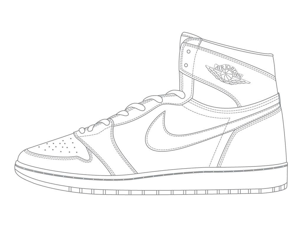 Dibujos de Zapatillas Jordan para Colorear