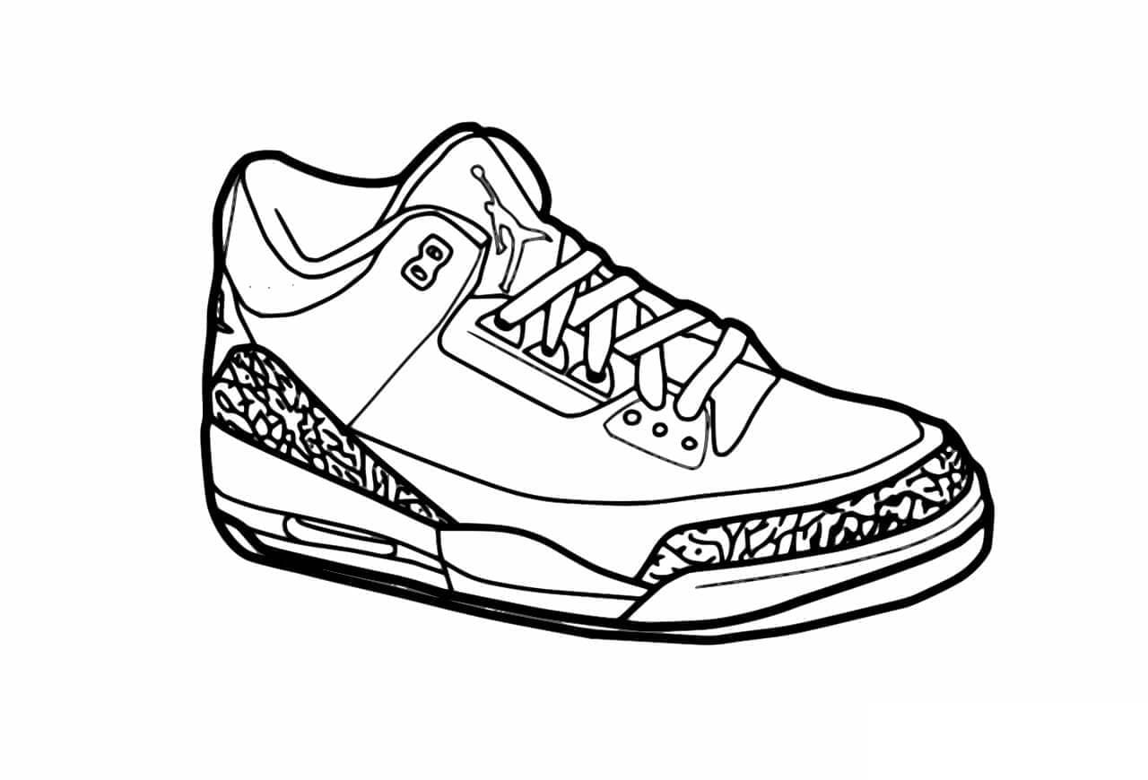 Desenhos de Tênis Jordan para Colorir