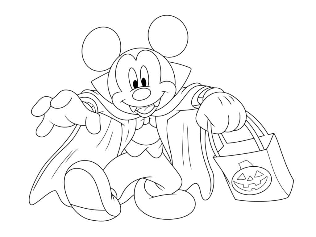 Dibujos de Mickey Mouse Halloween para Colorear