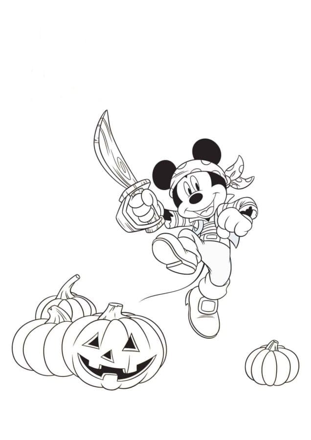 Dibujos de Mickey Mouse Halloween para Colorear