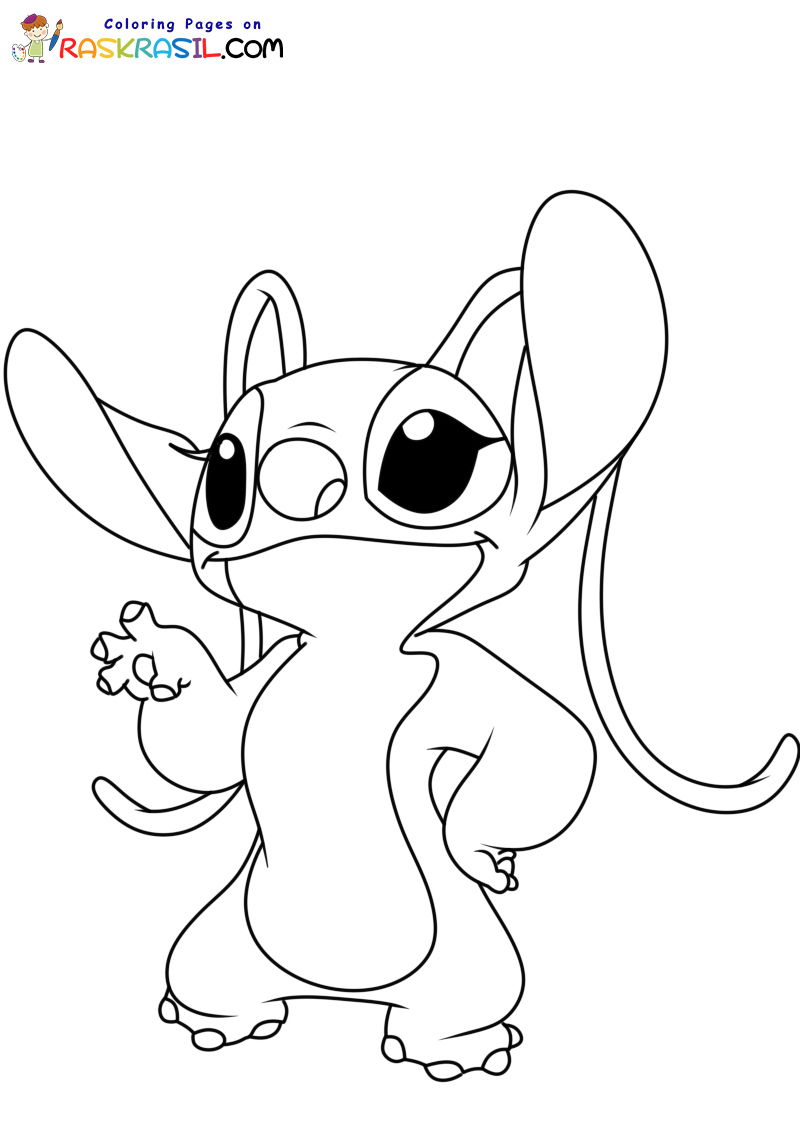 ausmalbilder stitch und angel