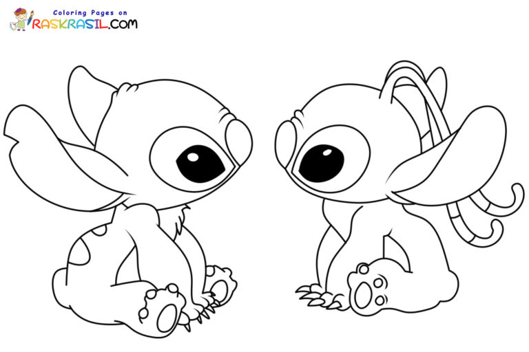 ausmalbilder stitch und angel
