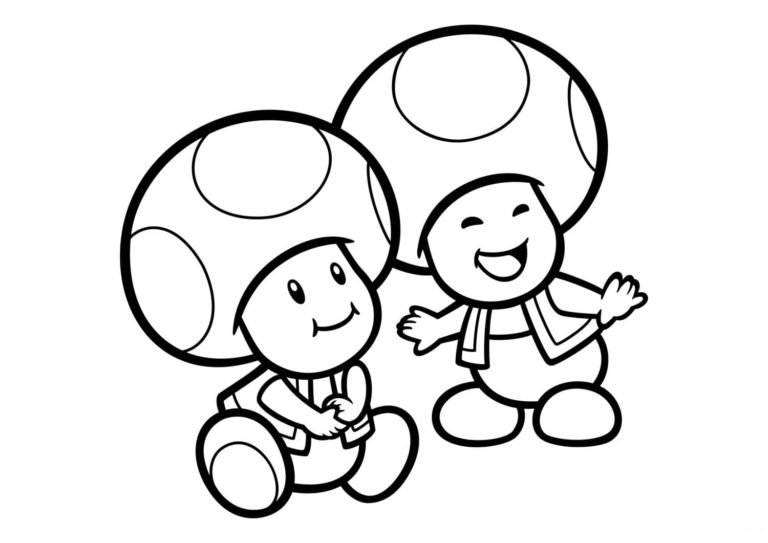 Toad Mario Coloring Pages