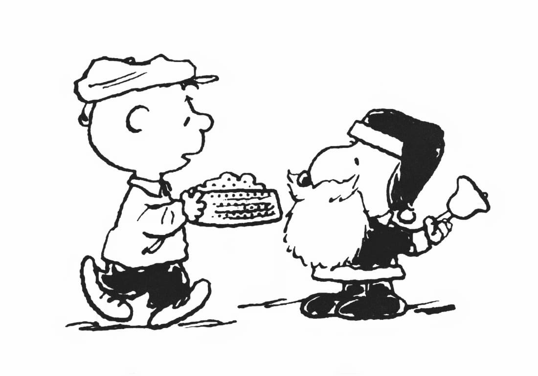 Kolorowanki Charlie Brown Boże Narodzenie do wydruku