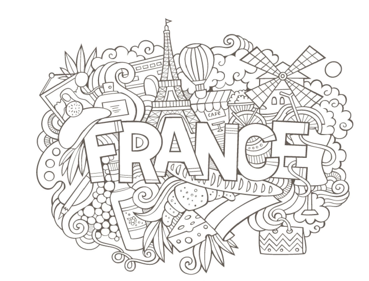 Kolorowanki Francja | Darmowe Malowanki do wydruku