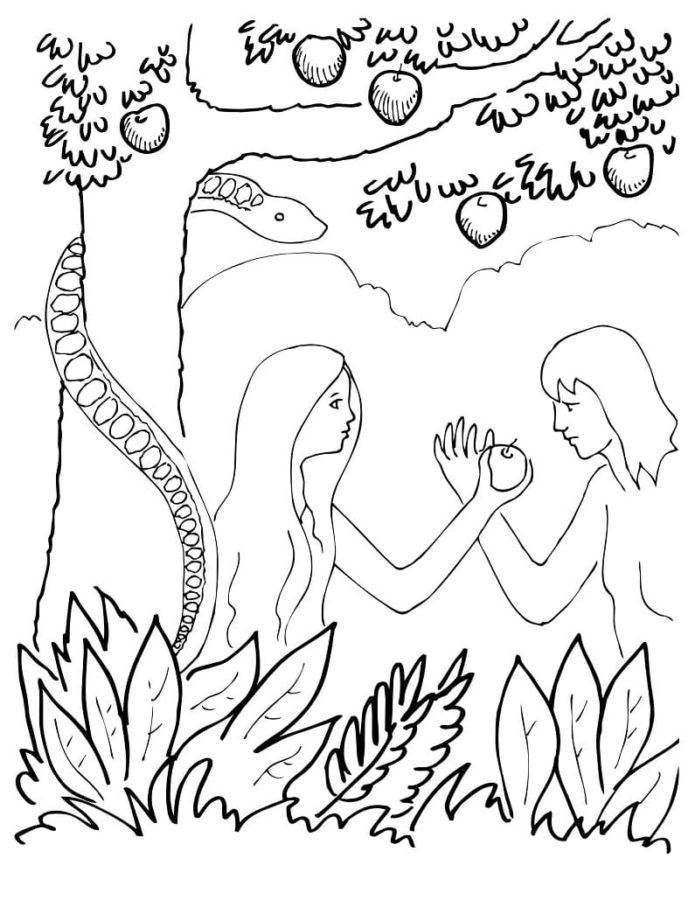 Adam and Eve Coloring Pages