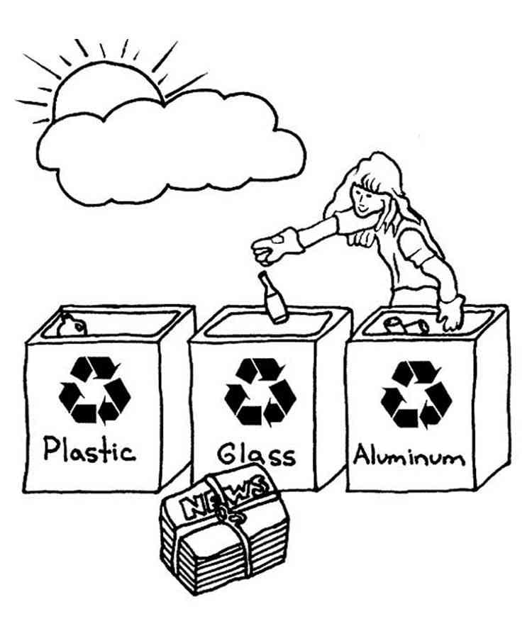 Contenedor de reciclaje - Dibujo #2925 - Dibujalia - Los mejores dibujos  para colorear, ilustraciones y fichas para el aula.