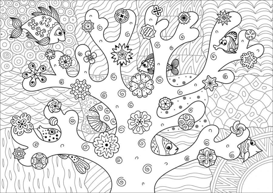 Раскраски Коралловый Риф | Распечатать бесплатно