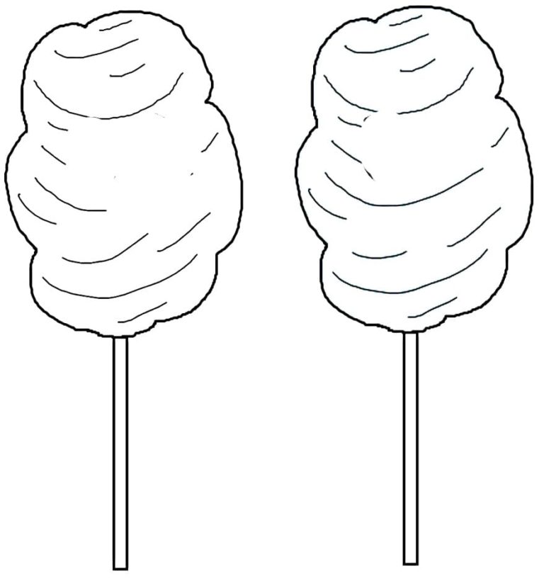 Dibujos de Algodón de Azúcar para Colorear