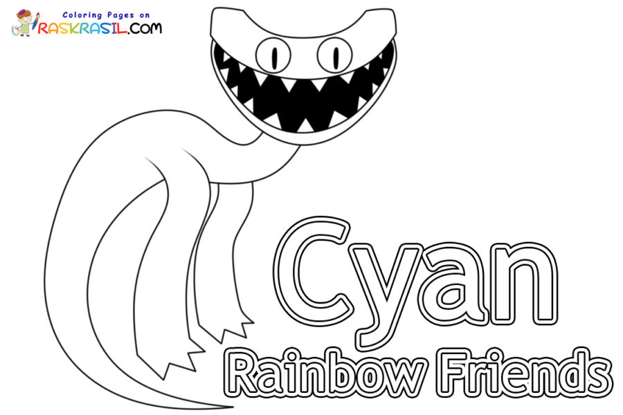 Desenhos de Cyan Rainbow Friends 2 para Colorir