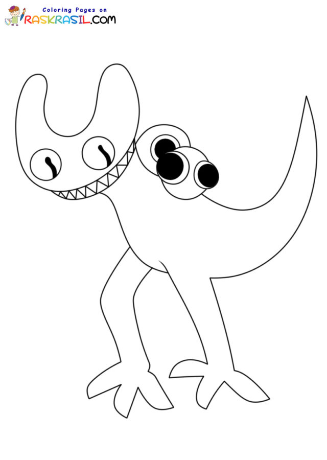 Cyan Rainbow Friends 2 Coloring Pages