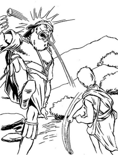 David and Goliath Coloring Pages