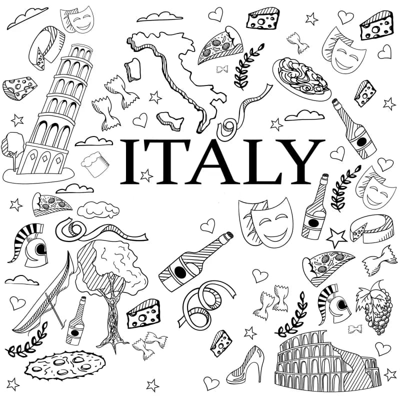 Dibujos de Italia para Colorear