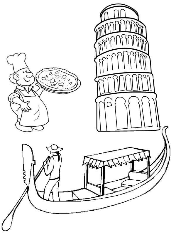 Dibujos de Italia para Colorear
