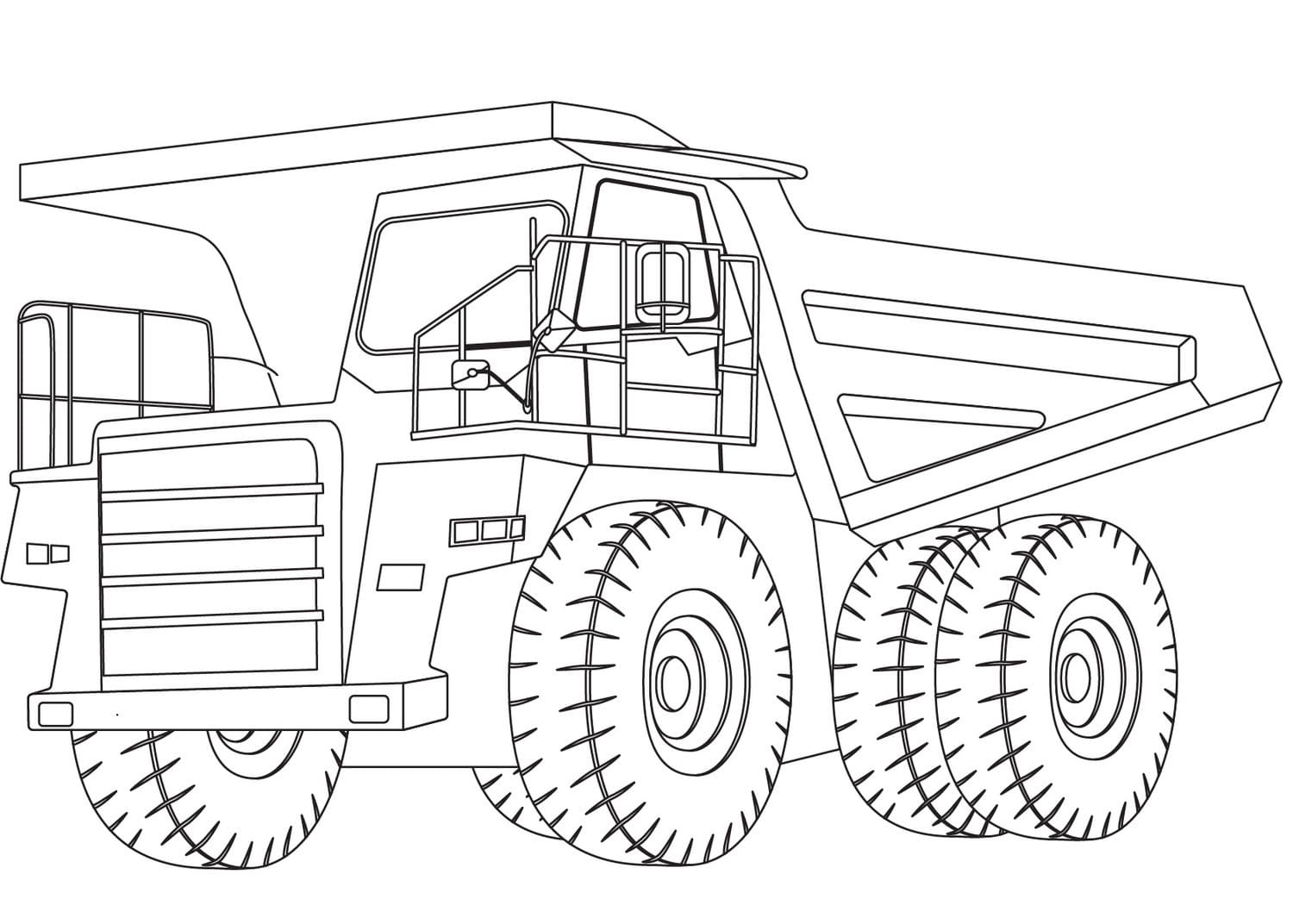 Desenhos de Caminhão Basculante para Colorir