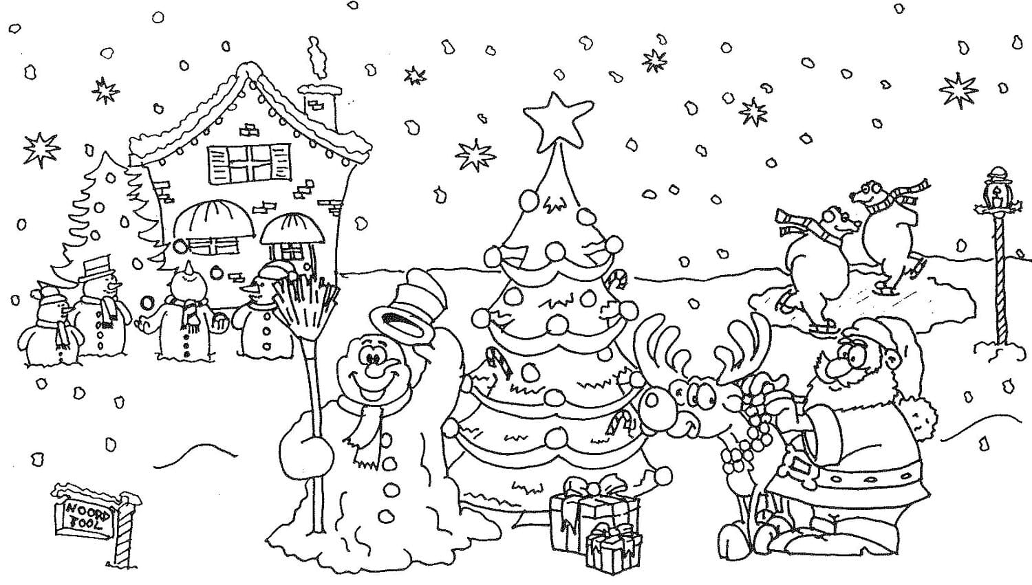 Divertidas Dibujos para Colorear de Navidad