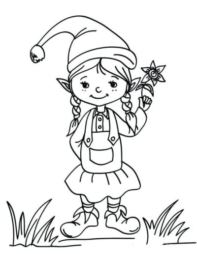 Elf Girl Coloring Pages