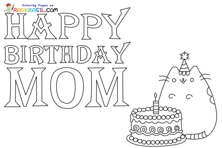 Happy Birthday Mom Coloring Pages