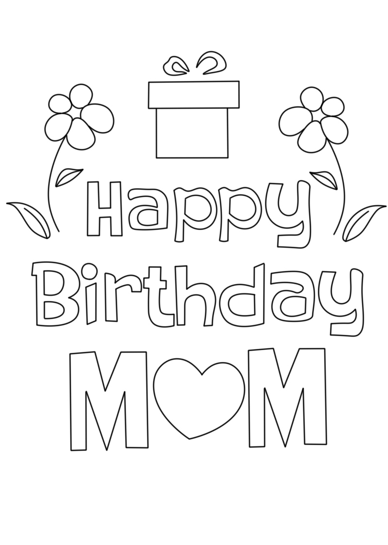 Happy Birthday Mom Coloring Pages