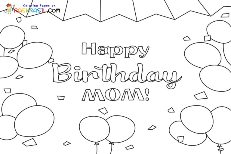 Happy Birthday Mom Coloring Pages