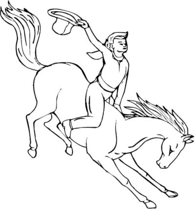 Horse and Rider Coloring Pages