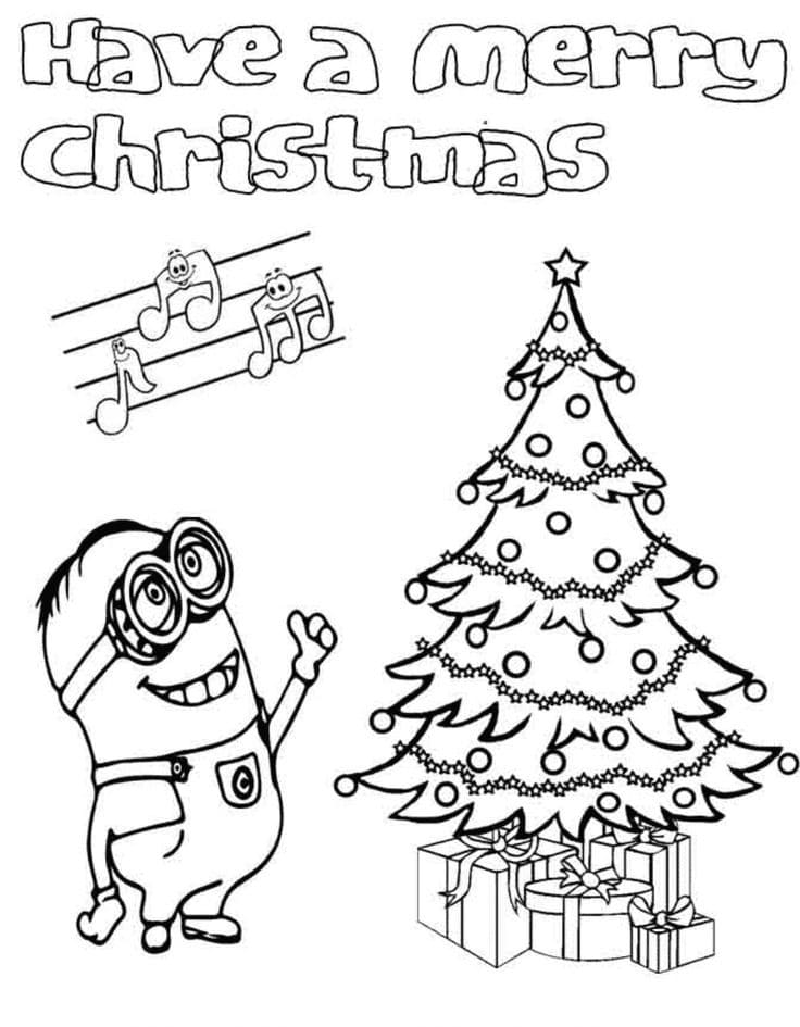 Ausmalbilder Minions Weihnachten | Malvorlagen zum Ausdrucken