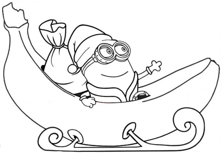 Desenhos de Minions no Natal para Colorir