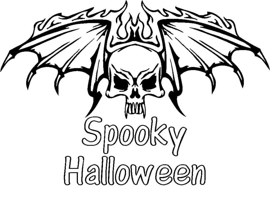 Kleurplaat Spookachtige Halloween