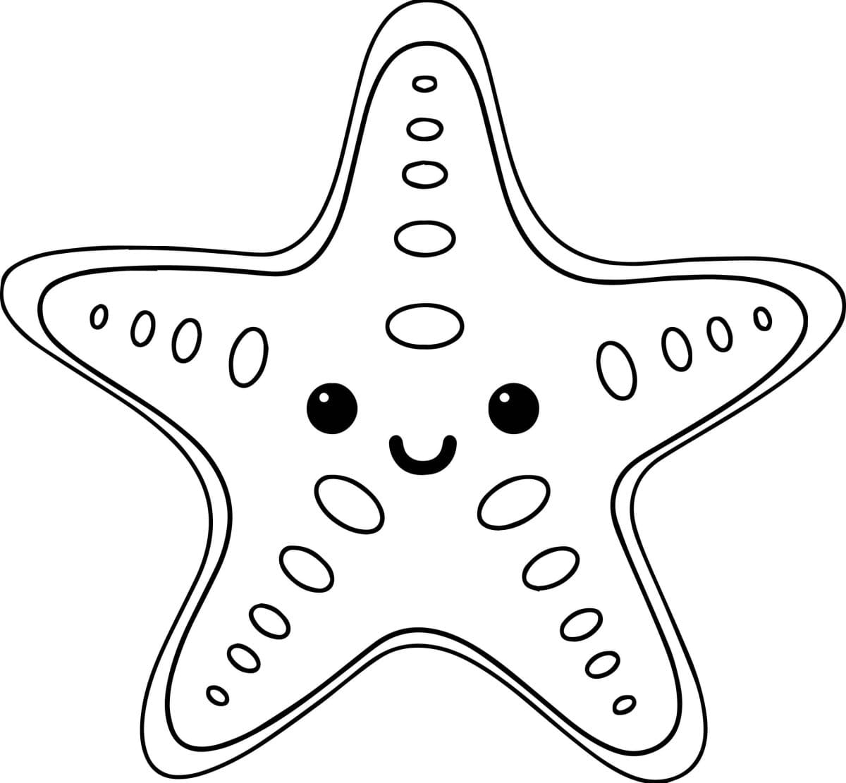 cute starfish clipart black and white