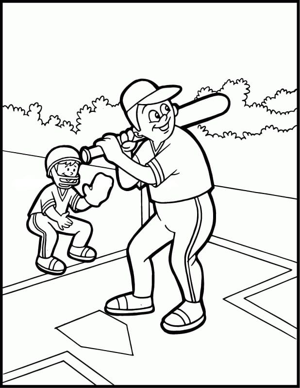 Coloriage Ligue Majeure de Baseball à imprimer