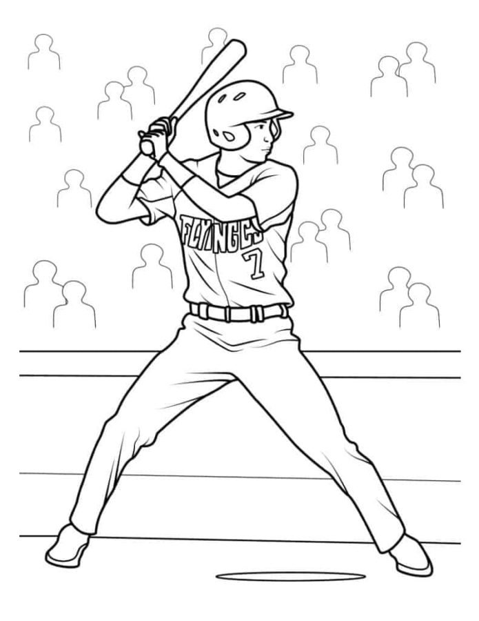 Coloriage Ligue Majeure de Baseball à imprimer
