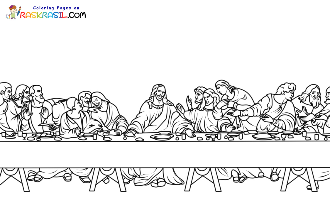 Raskrasil.com-Famous-Art-Coloring-Pages-The-Last-Supper