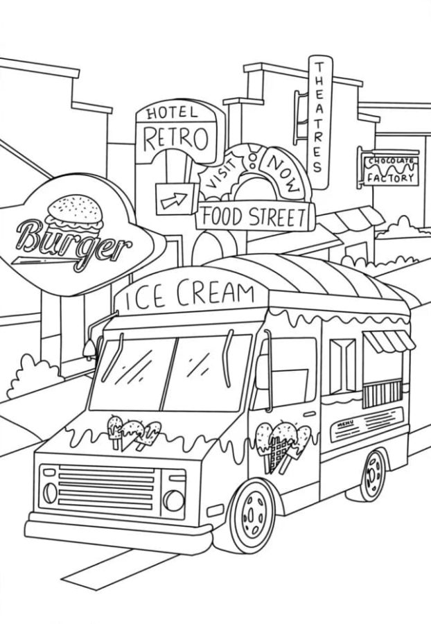 Ice Cream Truck Coloring Pages
