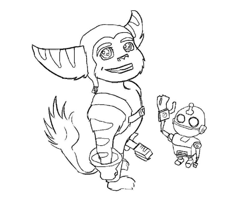 Fred Ratched Coloring Ratchet and Clank Coloring Pages