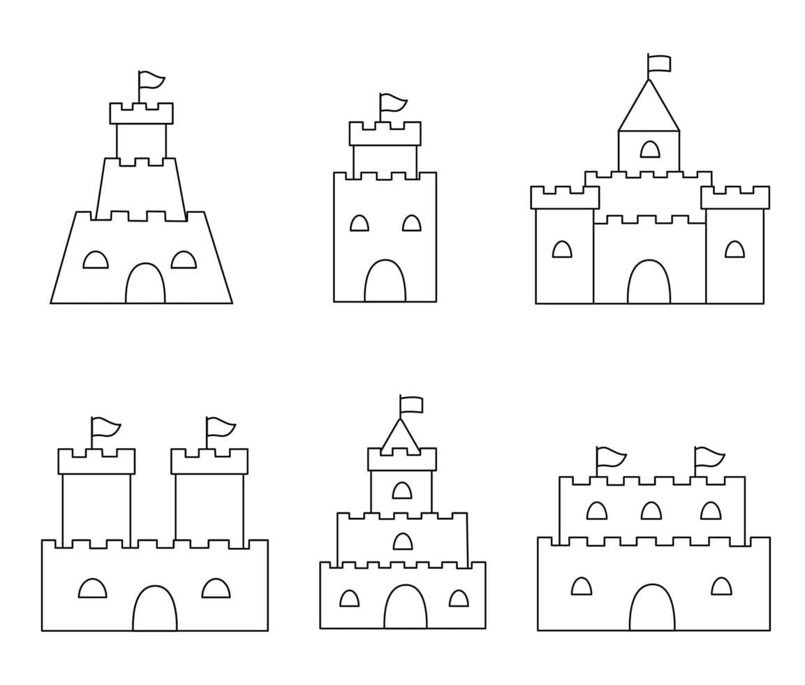 Dibujos de Castillo de Arena para Colorear