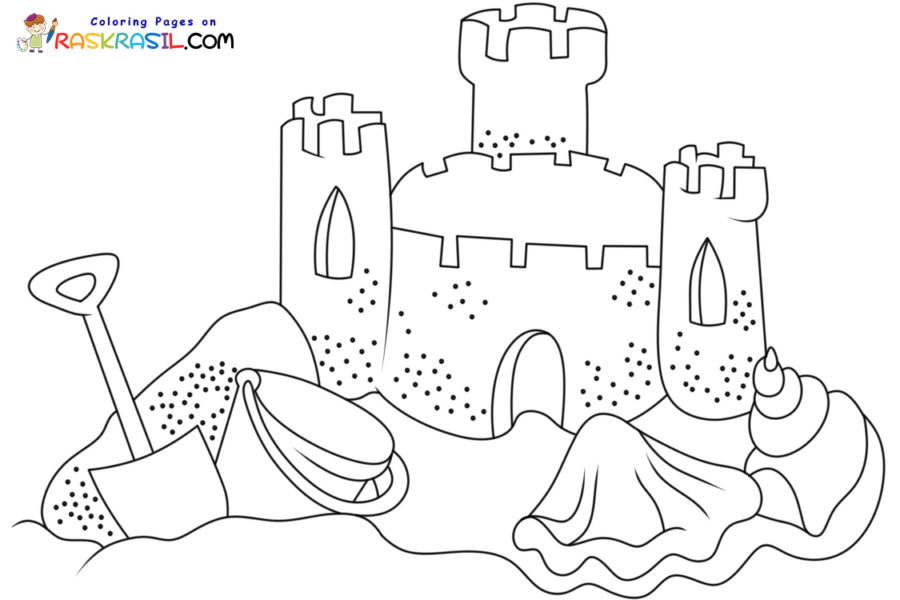 Dibujos de Castillo de Arena para Colorear