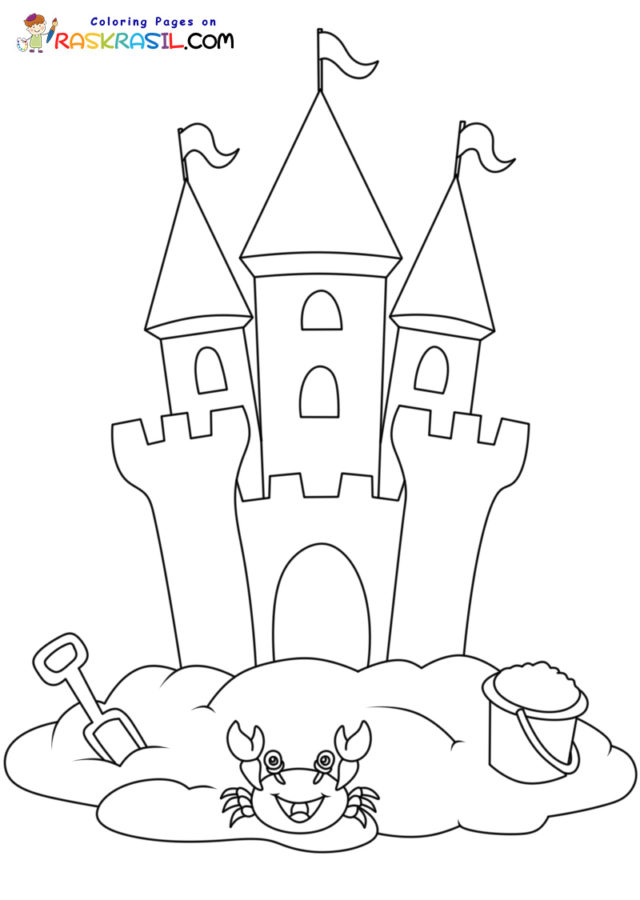 Dibujos de Castillo de Arena para Colorear