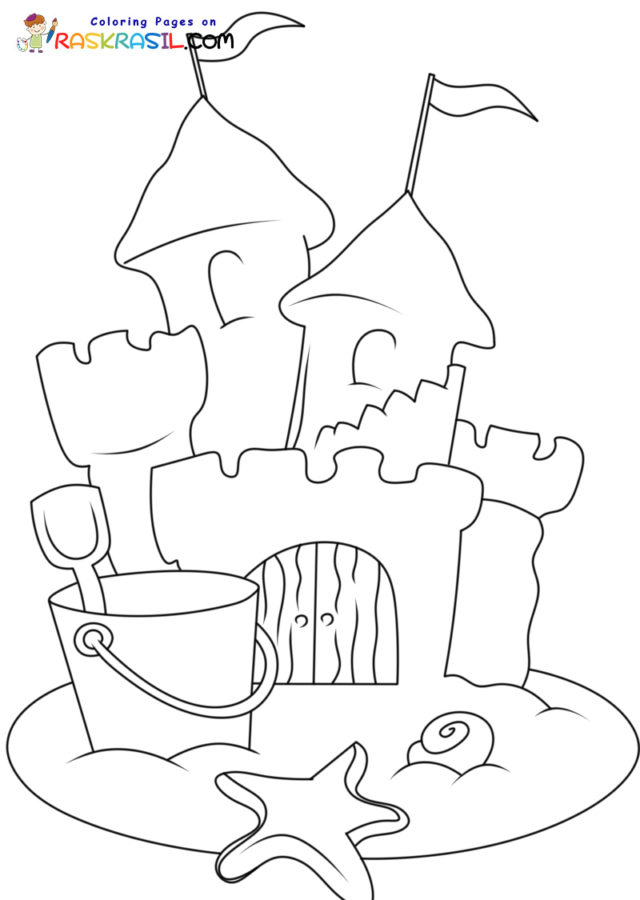 Dibujos de Castillo de Arena para Colorear