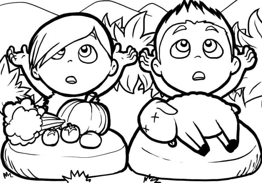 Kain en Abel Kleurplaten