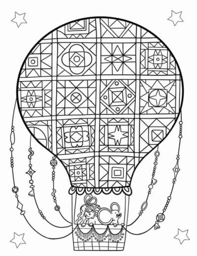 Hot Air Balloon Coloring Pages