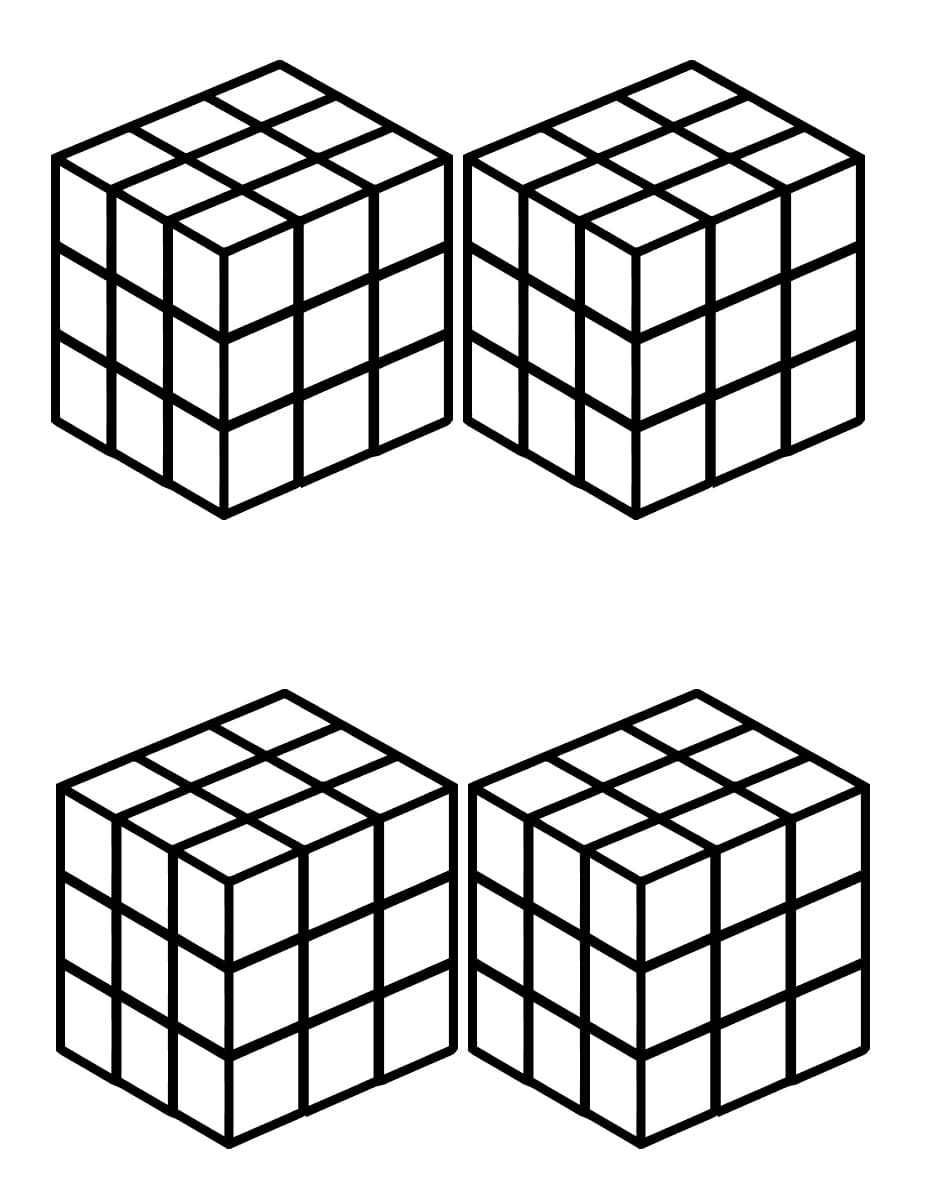 Kolorowanki Kostka Rubika | Darmowe Malowanki do wydruku