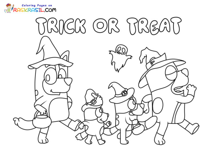 Bluey Halloween Coloring Pages - Raskrasil.com Bluey Halloween Coloring Pages 8 768x512 
