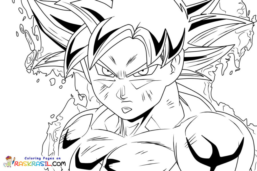 Goku Instinto S para imprimir , desenho Goku Instinto S