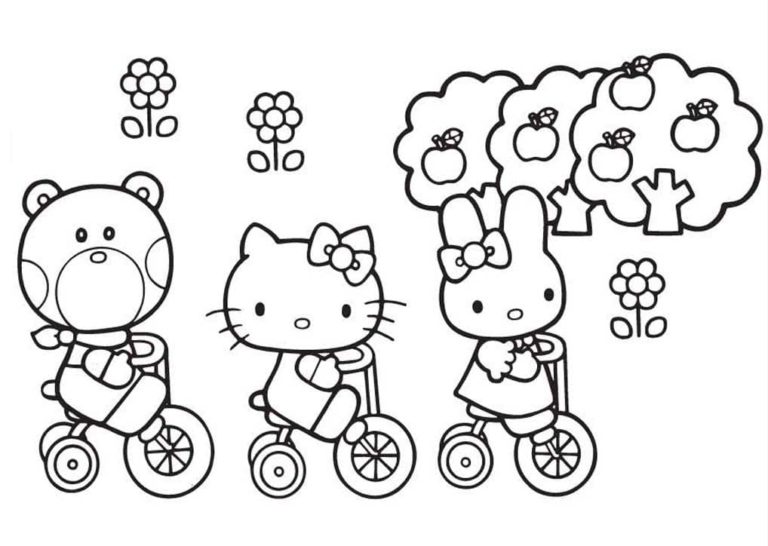 Kleurplaten Hello Kitty en Vrienden | Afbeeldingen om in te kleuren