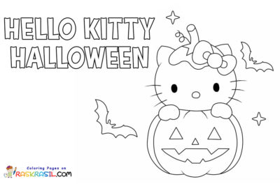 Hello Kitty Halloween Coloring Pages