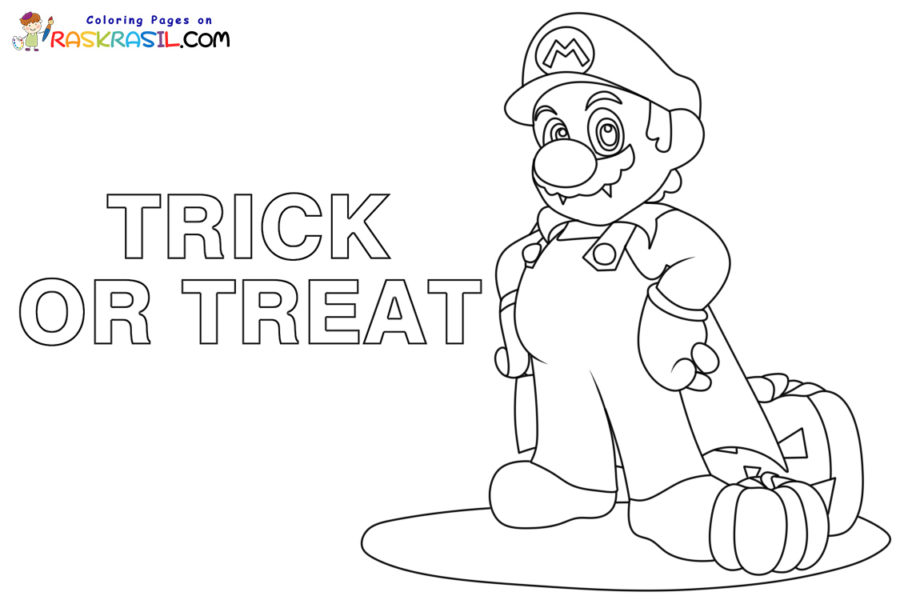 Dibujos de Mario Halloween para Colorear