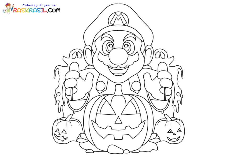 Dibujos de Mario Halloween para Colorear